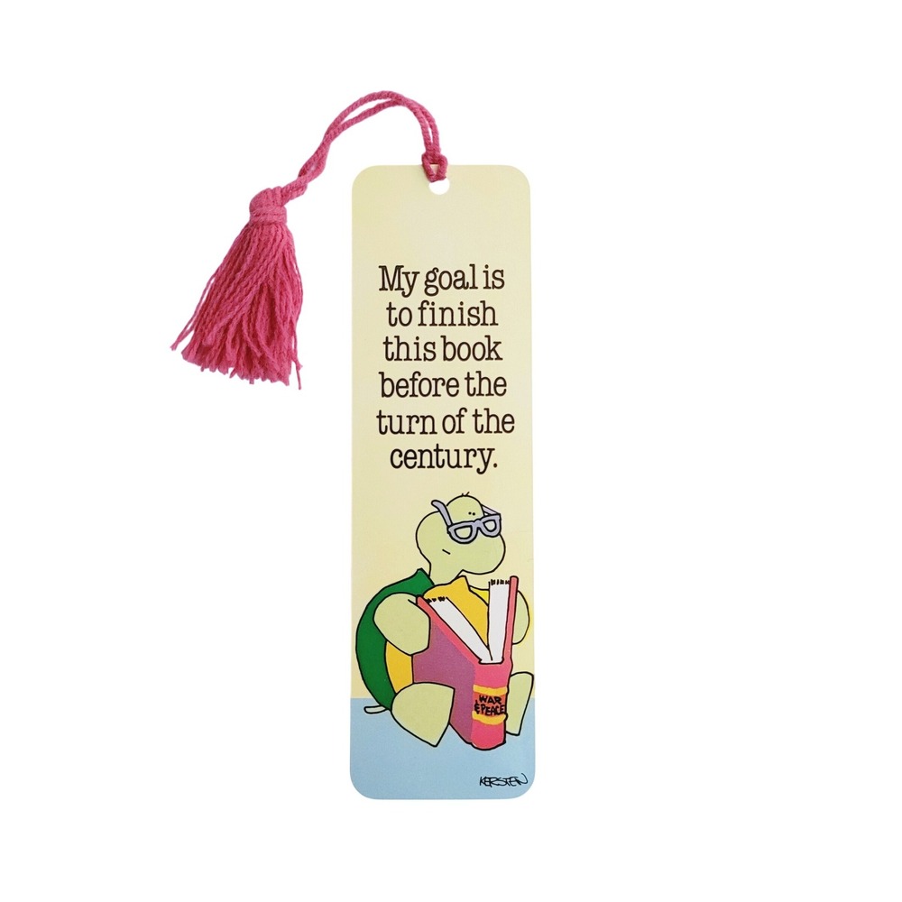 Vintage 80s Crittertales Turtle Bookmark- War Peace- 1980s Kersten Brothers KB21
